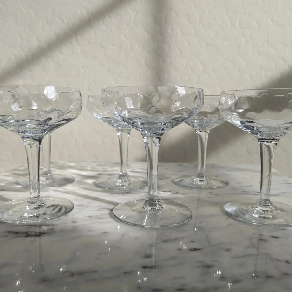 Set of 6 Champagne Saucers - Picture 8 of 9